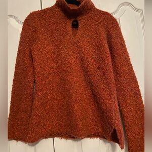 Nomi orange Textured Fabric Alpaca/wool blend sweater